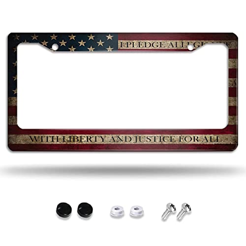 American Flag Patriotic Pledge of Allegiance License Plate Frame American Flag Patriotic Pledge of Allegiance License Plate Frame