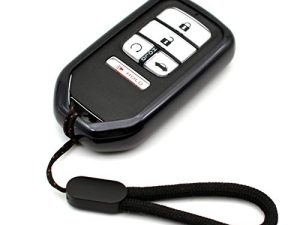 Fit for Honda Accord Civic Odyssey Passport Pilot Clarity Crosstour CRV CRZ Fit HR-V Insight Ridgeline Black TPU Key Fob Cover Case Remote Holder Skin Protector Keyless Entry Sleeve Accessories
