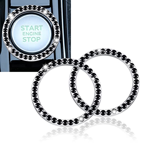 LivTee 2 PCS Crystal Rhinestone Car Engine Start Stop Decoration Ring LivTee 2 PCS Crystal Rhinestone Car Engine Start Stop Decoration Ring