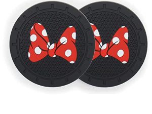 Home of car fans 2 Pack Cute Funny Fun Character Rubber New Automotive Cup Holder Decal Decor Accessories (forMin) for Minnie (xiangjiale-4920)