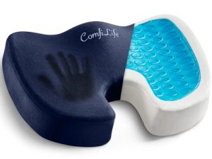 ComfiLife Gel Enhanced Seat Cushion – Non-Slip Orthopedic Gel & Memory Foam Coccyx Cushion for Tailbone Pain – Office Chair Car Seat Cushion – Sciatica & Back Pain Relief (Navy Blue)