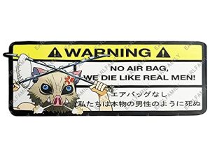 EARLFAMILY 5.1'' Cartoon Inosuke Car Sticker for We Die Like Real Men! Warning Decal Anime Vinyl JDM Window Wall Stickers