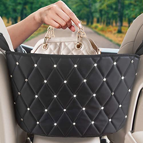 SEAMETAL Bling Car Purse Holder Between Seats Back Large Capacity Storage Organizer Automotive Consoles & Organizers Bling Car Net Pocket Handbag Holder for Front Seat SEAMETAL Bling Car Purse Holder Between Seats Back Large Capacity Storage Organizer Automotive Consoles & Organizers Bling Car Net Pocket Handbag Holder for Front Seat