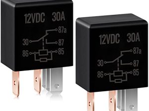 Tallew 5 Pin 12V Relay 12V 30A Relay Multi Purpose Automotive Relay Black Starter Relay Car Heavy Duty Relay for Car Motor Automotive Replacement Accessories (2 Pieces)