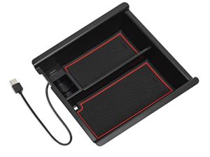 Center Console Organizer with USB Port for Toyota Tacoma Accessories 2023 2022 2021 2020 2019 2018 2017 2016