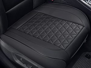 Black Panther Luxury Faux Leather Car Seat Cover Front Bottom Seat Cushion Cover