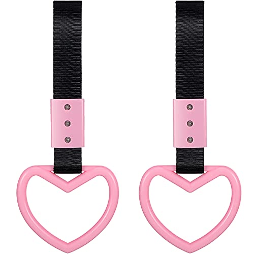 BBTO 2 Pieces Rings Heart shaped Car Handle Straps Drift Charm Rear Bumper Warning Ring Decor Subway Bus Broken Heart Handle for Car Interior(Light Pink) BBTO 2 Pieces Rings Heart shaped Car Handle Straps Drift Charm Rear Bumper Warning Ring Decor Subway Bus Broken Heart Handle for Car Interior(Light Pink)