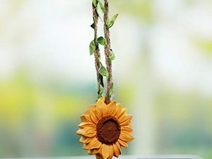 YGMONER Sunflower Car Interior Rear View Mirror Hanging Accessories Car Decor for Women