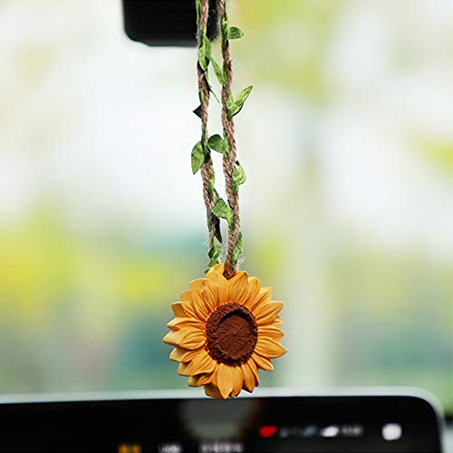 YGMONER Sunflower Car Interior Rear View Mirror Hanging Accessories Car Decor for Women YGMONER Sunflower Car Interior Rear View Mirror Hanging Accessories Car Decor for Women