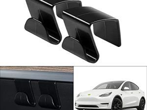 Shademax Custom Fit For Glove Box Hooks 2020-2023 Tesla Model Y & 2017-2023 Model 3 Accessories Glove Box Organizer Bag Holder Storage Hanger Clip ABS Material Black 2PCS