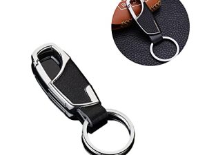 Car Leather Keychain With Anti-Lost Key Fob Holder