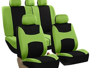 FH Group Car Seat Covers Full Set Green Cloth - Universal Fit