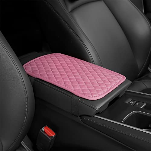 ESKONKE Basic Auto Center Console Cover Car Armrest Cover Waterproof Leather Cushion Pad Protector Universal Car Decor Accessories (Pink) ESKONKE Basic Auto Center Console Cover Car Armrest Cover Waterproof Leather Cushion Pad Protector Universal Car Decor Accessories (Pink)