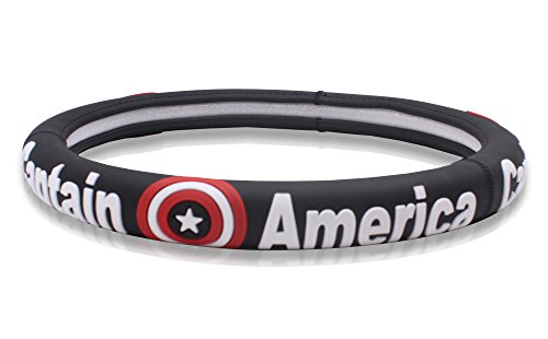 Finex Silicone Captain America Superhero Auto Car Steering Wheel Cover - Black - Universal Fit Finex Silicone Captain America Superhero Auto Car Steering Wheel Cover - Black - Universal Fit