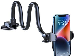 OQTIQ Universal Phone Mount for Car [Gooseneck 13" Long Arm] Car Phone Holder Mount Dashboard Windshield Strong Suction Cup Cell Phone Holder Car Truck for iPhone 14 13 Pro Max All Mobile Phones