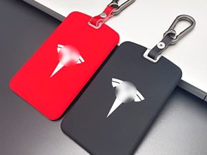 TANDRIVE 2PCS Silicone Key Card Holder Case Compatible with Tesla Model 3 and Model Y，Key Protector Cover Accessories Including Key Chain