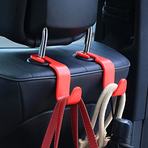 Car Seat Headrest Hook 4 Pack Hanger Storage Organizer Universal for Handbag Purse Coat Universal fit Vehicle Car S Type Red Car Seat Headrest Hook 4 Pack Hanger Storage Organizer Universal for Handbag Purse Coat Universal fit Vehicle Car S Type Red