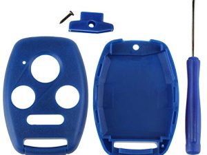 Replacement Key Fob Shell Case Kit for Honda Accord Civic CR-V Pilot (Blue)