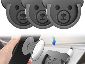 TOPGO Socket Car Mount for Phone Holder Cute Bear Style Silicone Grip Stand with Phone line Clasp for Collapsible Socket User Used on Dashboard