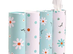 Car Tissue Holder with Facial Tissues Bulk - 4 PK Car Tissues Cylinder