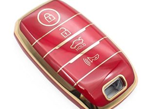 FEYOUN Key Fob Cover Compatible with Kia Forte Koup NIRO Optima Rio Sorento Soul Sportage Smart 4 Buttons TPU Remote Keyless Key Fob Case Protection Shell Accessories