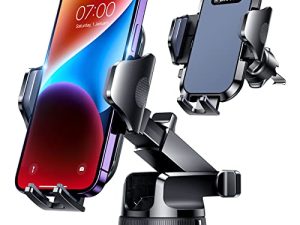 VANMASS [Upgraded Car Phone Holder Mount [Military Steel Hook & Super Suction Cup] Handsfree Cell Phone Holder Car Dash Windshield Air Vent Stand for iPhone 14 13 12 Pro Max Plus Samsung Truck