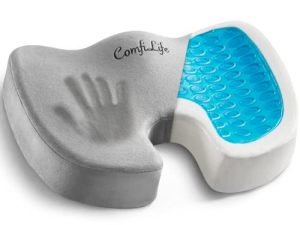 ComfiLife Gel Enhanced Seat Cushion – Non-Slip Orthopedic Gel & Memory Foam Coccyx Cushion for Tailbone Pain – Office Chair Car Seat Cushion – Sciatica & Back Pain Relief (Gray)