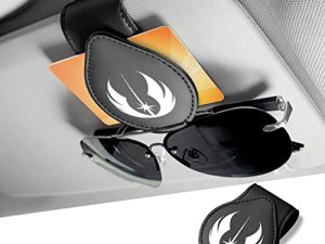 Star Wars Jedi Sunglass Holder Clip for Car Sun Visor Leather Glasses Hanger Clip Car Sun Visor Organizer Clip for Star Wars Jedi Car Accessories (Fit Jedi)