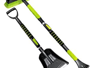 SEAAES 4 in 1 Ice Scraper and Snow Brush with Squeegee