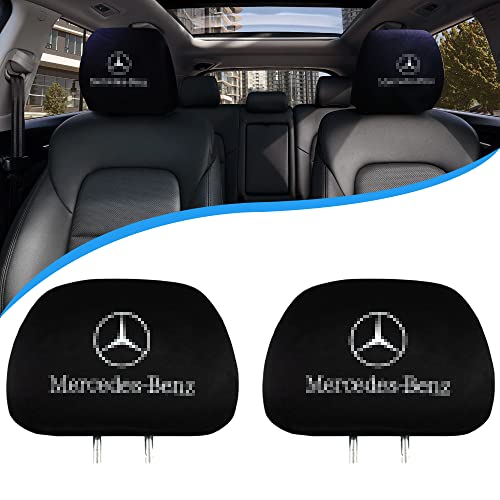 WOKEZ 2 Pack Car Seat Headrest Covers for Merce-Benz WOKEZ 2 Pack Car Seat Headrest Covers for Merce-Benz