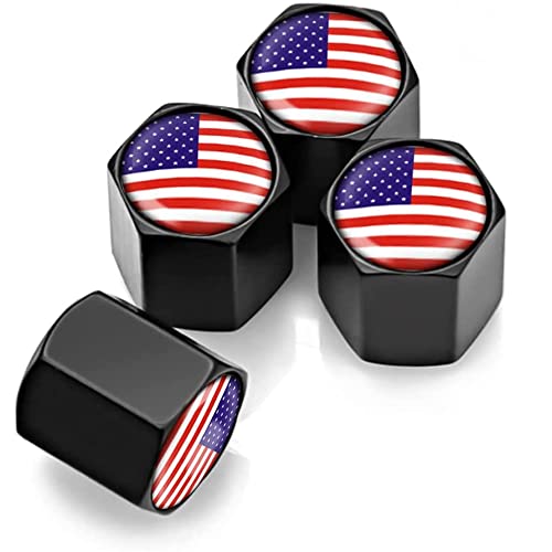 American USA Flag Tire Valve Caps (4-Pack) Universal Stem Covers for Cars American USA Flag Tire Valve Caps (4-Pack) Universal Stem Covers for Cars