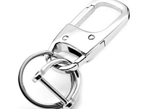 MECHCOS Metal Keychain Car Fob Key Chain Holder Clip with Detachable Valet Key Ring & Anti-Lost D-Ring for Men and Women