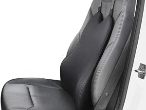 Lumbar Support Pillow for Car-Car Back Support-Memory Foam Car Lumbar Support for Driving Fatigue / Back Pain Relief - Dual Straps Better Fix The Car Cushion -Black