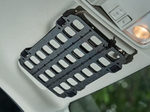 TACNEX Vehicle Rigid MOLLE Panel for Car Visor/Headrest/Seat Back Organizer Metal/Polymer Plate Tactical Gear Holder EDC Pouch Rack Tool Holster Mount