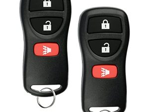 Replacement Key Fob Keyless Entry Remote Compatible with Nissan Xterra Titan Armada Frontier Quest Sentra Infiniti FX35 FX45 QX4 3 Buttons Car Key KBRASTU15-2 Packs