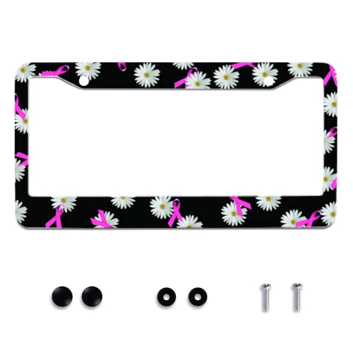 Personalise Breast Cancer Pink Ribbon Daisy License Plate Frames License Plate Frame Car Universal Aluminum Accessories Cars Decor with 2 Holes and Screw Fits Standard US Vehicles Size: 12.2 x 6 Inch Personalise Breast Cancer Pink Ribbon Daisy License Plate Frames License Plate Frame Car Universal Aluminum Accessories Cars Decor with 2 Holes and Screw Fits Standard US Vehicles Size: 12.2 x 6 Inch