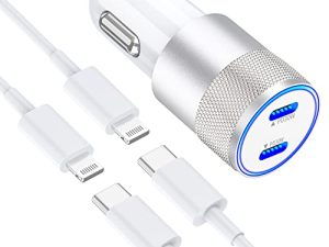 [Apple MFi Certified] iPhone USB-C Fast Car Charger