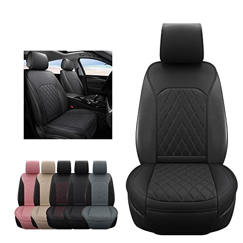 Sanwom Universal Front Leather Car Seat Covers Black 2 Pcs Luxury Seat Covers Sanwom Universal Front Leather Car Seat Covers Black 2 Pcs Luxury Seat Covers