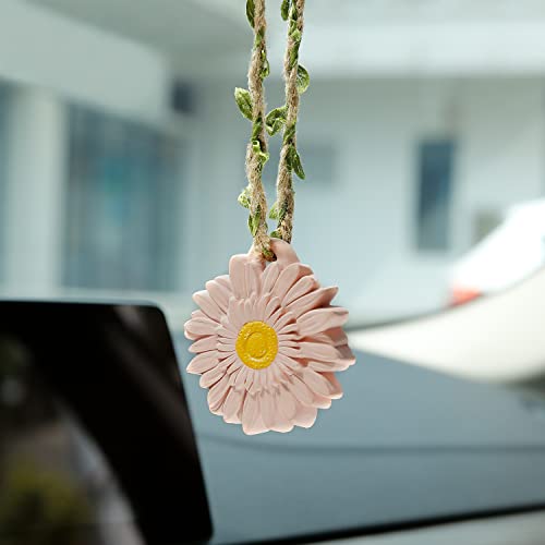 YGMONER Gerbera Rear View Mirror Hanging Ornaments Car Interior Accessories for Women (Gerbera) YGMONER Gerbera Rear View Mirror Hanging Ornaments Car Interior Accessories for Women (Gerbera)
