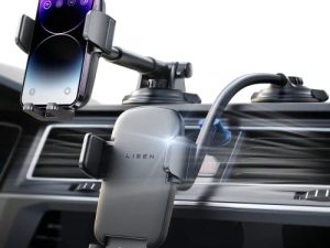 LISEN Phone Mount for Car [Free Your Air Vent & Acme Flexible] Universal Long Arm Cell Phone Holder Car Dashboard Windshield Strong Suction Car Phone Holder Mount for iPhone 14 13 Pro S22 S21 & All