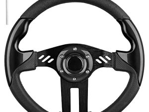 EZGO Steering Wheel Fit Golf Cart Club Car EZGO Yamaha Universal Golf Cart Steering Wheel Club Car DS and Precedent (Black Steering Wheel)