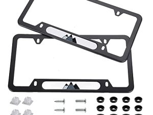 Beiyashopp 2 Pack Tri-Color 3 Color Sport License Plate Cover Frames Holder with Screw Caps for Toyota Tacoma TRD 4Runner Tundra Rav4 Highlan