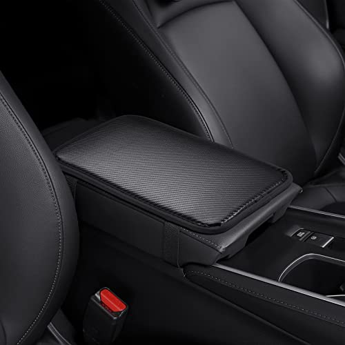 ESKONKE Basic Auto Center Console Cover Car Armrest Cover Waterproof Leather Cushion Pad Protector Universal Car Decor Accessories (Black Carbon Fiber) ESKONKE Basic Auto Center Console Cover Car Armrest Cover Waterproof Leather Cushion Pad Protector Universal Car Decor Accessories (Black Carbon Fiber)