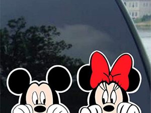 Mickey Mouse and Minnie Mouse Combo Decal Sticker by Universal Tagline