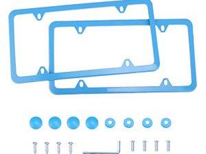 LivTee 4 Holes Stainless Steel License Plate Frames