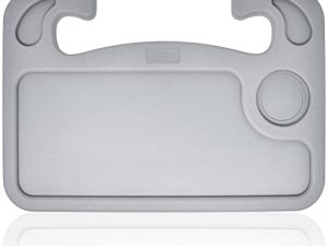 EcoNour 2 in 1 Car Steering Wheel Desk | Grey Food Tray for Car | Steering Wheel Lap Desk for Car | Travel Car Accessories | Car Stand Trays for Eating | Multipurpose Car Steering Wheel Desk Tray