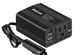 150W Power Inverter 12V DC to 110V AC Car Plug Adapter Outlet Converter with 3.1A Dual USB AC car Charger for Laptop Computer