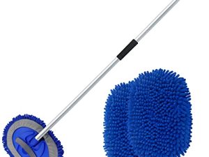 anngrowy 62" Microfiber Car Wash Brush with Long Handle Car Washing Mop Kit Mitt Sponge Car Cleaning Supplies Kit Duster RV Washing Car Brush Accessories