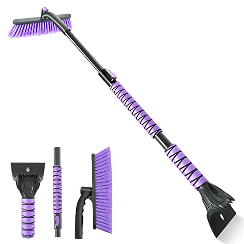 POBOMVOM 44″ Ice Scraper and Snow Brush with Extendable POBOMVOM 44″ Ice Scraper and Snow Brush with Extendable