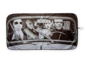 Surreal Entertainment Universal Monsters Classic Horror Movie Sunshade for Windshield | Foldable Visor Protector for Cars